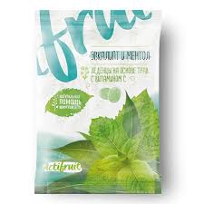  Карамель леденцовая "Актифрут" с витамином С со вкусом эвкалипта с ментолом (БАД) 60г N1 