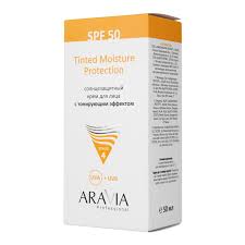  Крем для лица "Aravia Professional" солнцезащ.с тонирующ. эффектом Tinted Moisture Protection SPF50 50мл N1 