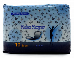 Прокладки послеродовые HELEN HARPER odor dry system super N10 
