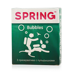  Презервативы "SPRING" Bubbles с пупырышками текстурированные ароматизированные N3 
