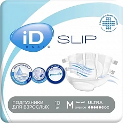  Подгузники iD для взрослых Slip Basic Ultra 70-120см M N10 