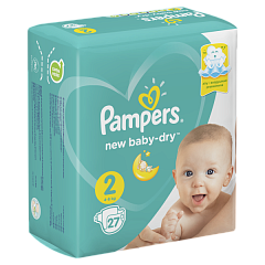  Подгузники "Pampers New baby dry" 4-8кг Mini N27 