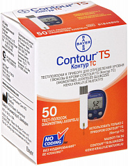  Тест-полоски Контур ТС к прибору для определения уровня глюкозы в крови N50 