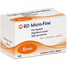 Игла для шприц-ручки BD Micro-fine Plus 0.25-6мм 31G N100x1 Бектон Дикинсон ИРЛ 