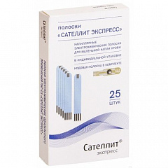 Тест-полоски для глюкометра "Сателлит Экспресс" ПКГ-03 (ИМН) N25