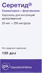  Серетид аэроз д/ингал 25+250мкг/доза 120дз N1 